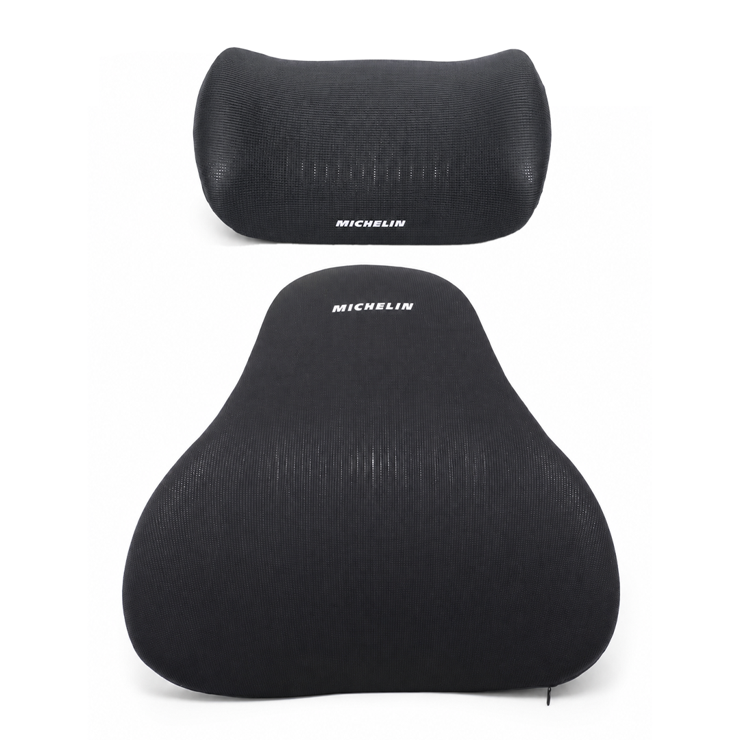 MICHELIN Cooling Gel Headrest & Lumbar Support - Midnight Black